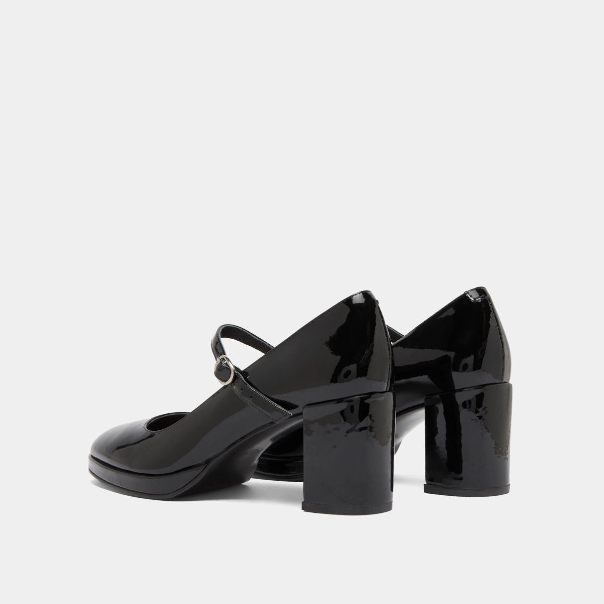 Heeled Mary Jane in black patent | DEBRE