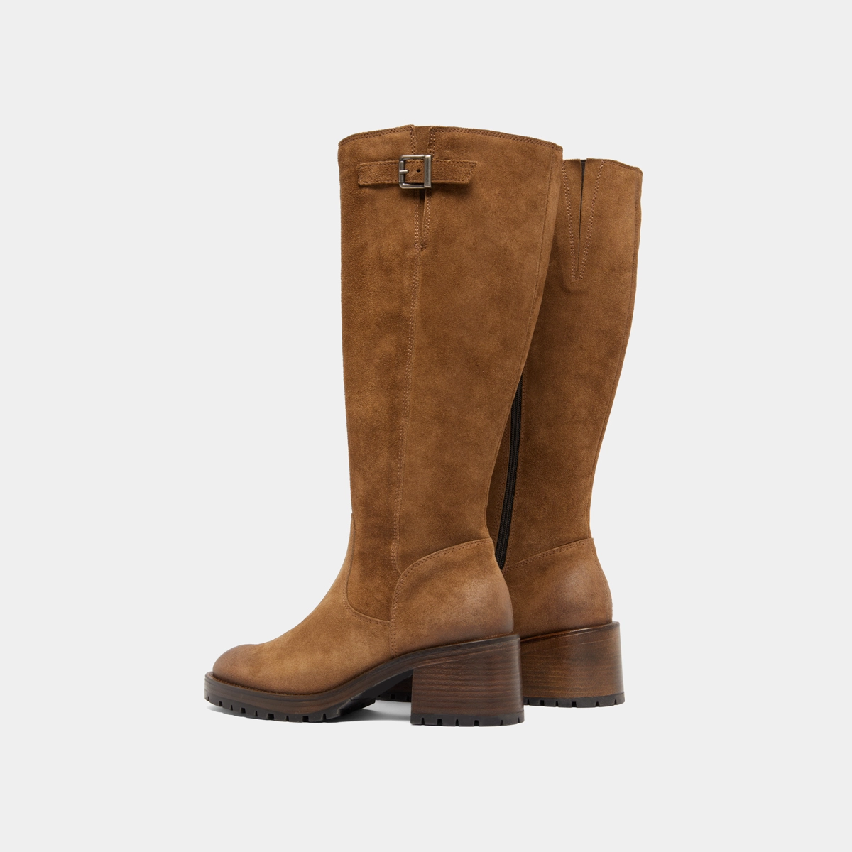 Boots with notched soles in taupe suede | CECILIEN