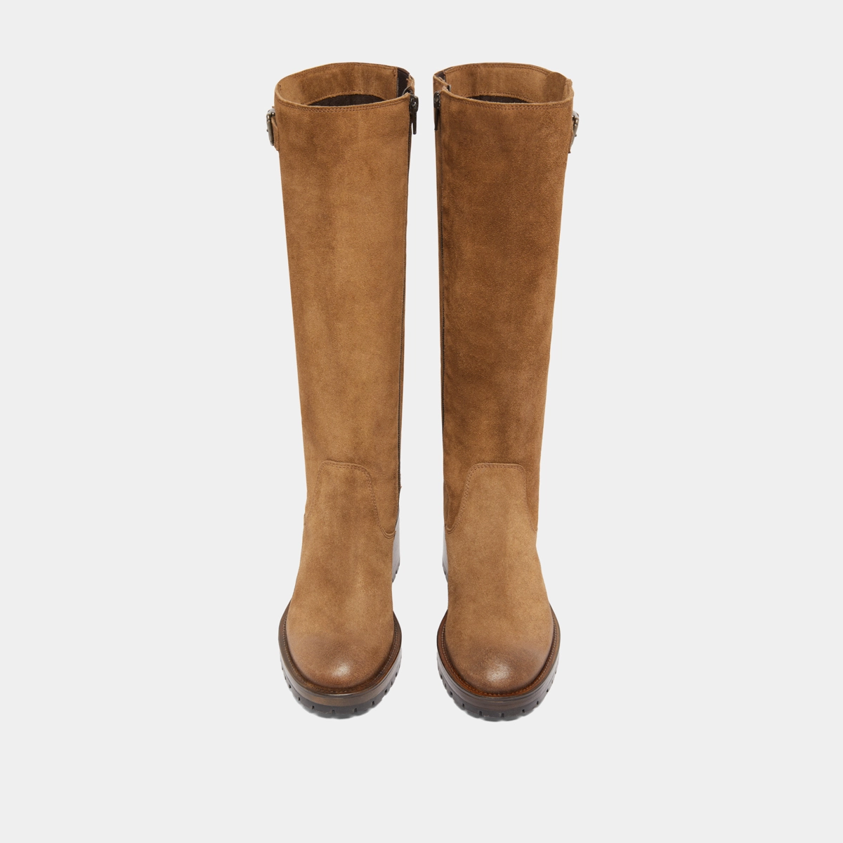 Boots with notched soles in taupe suede | CECILIEN
