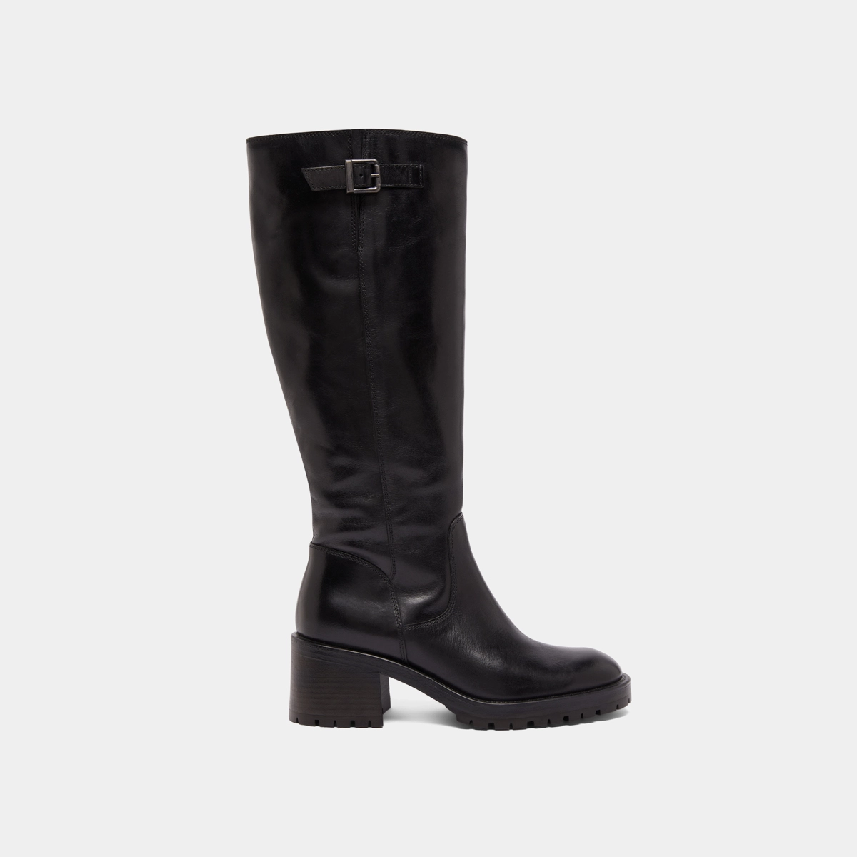Boots with notched soles in black leather | CECILIEN