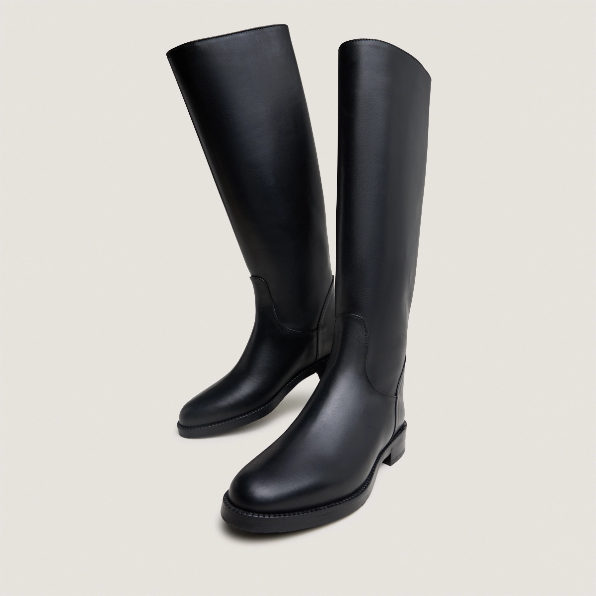 High boots in black leather | FLEUR