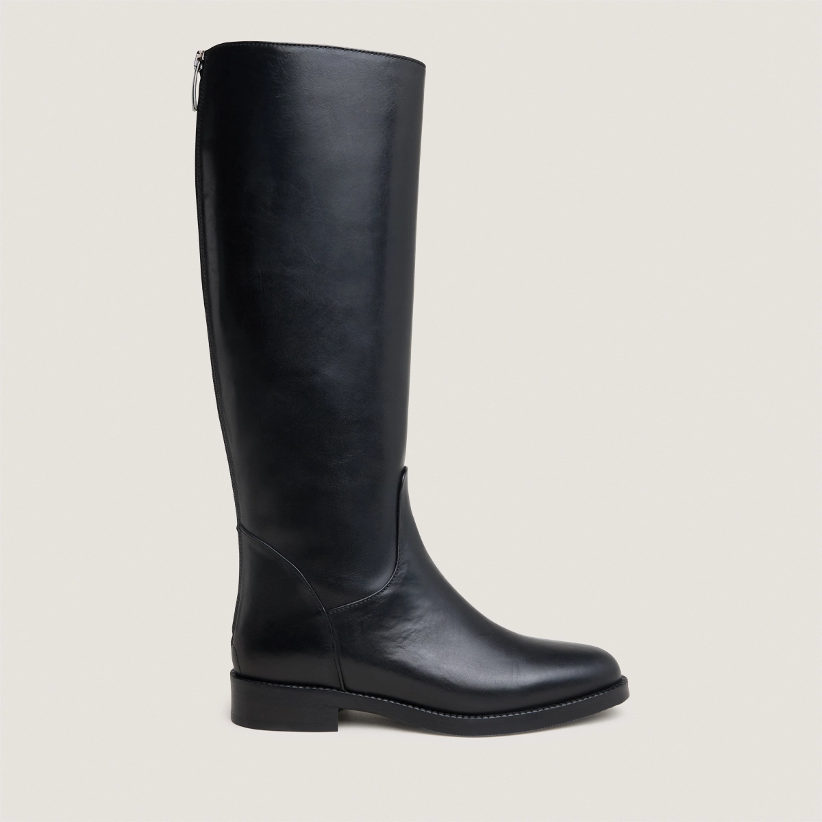 High boots in black leather | FLEUR