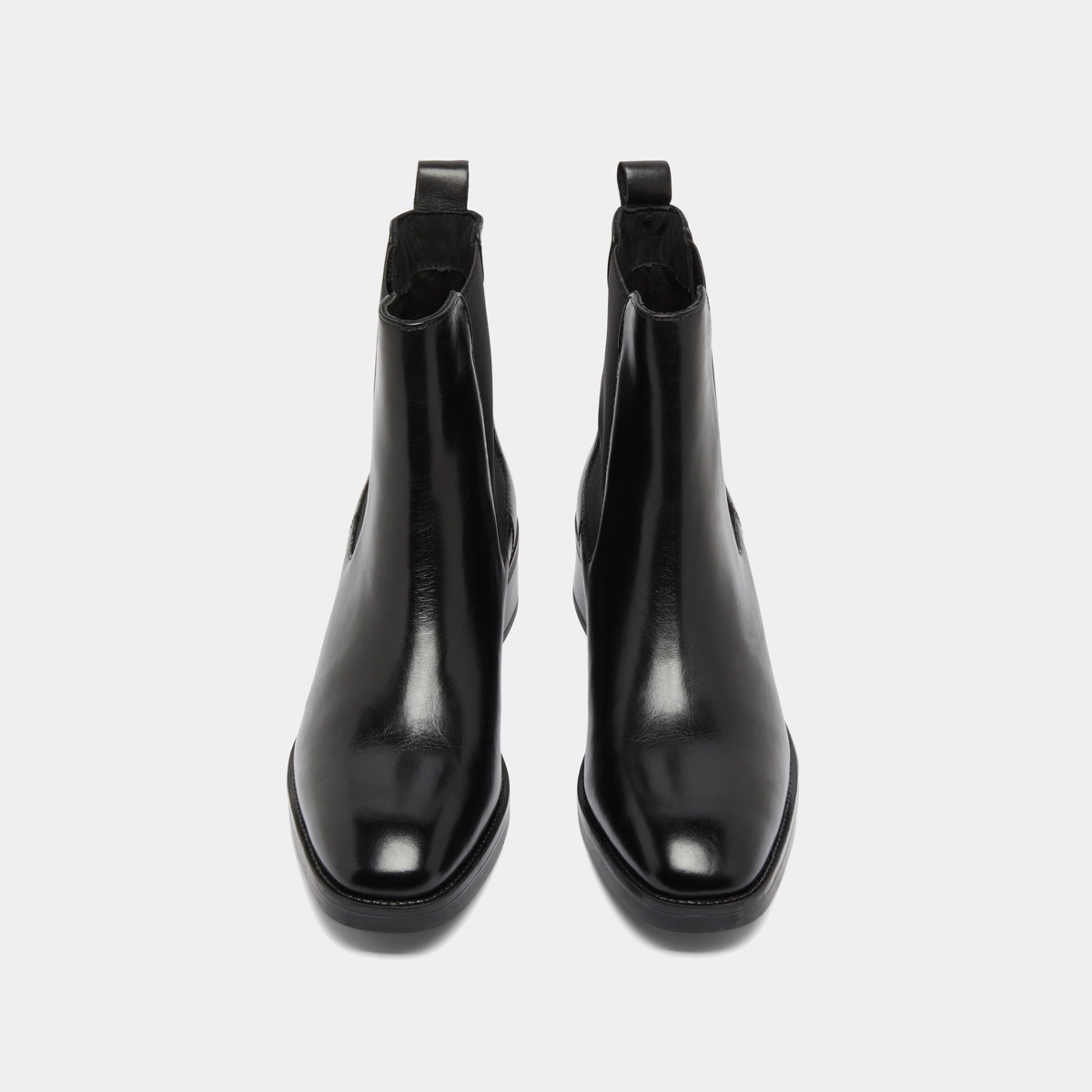 Lowboots with elastics in black leather | GABRIELLE