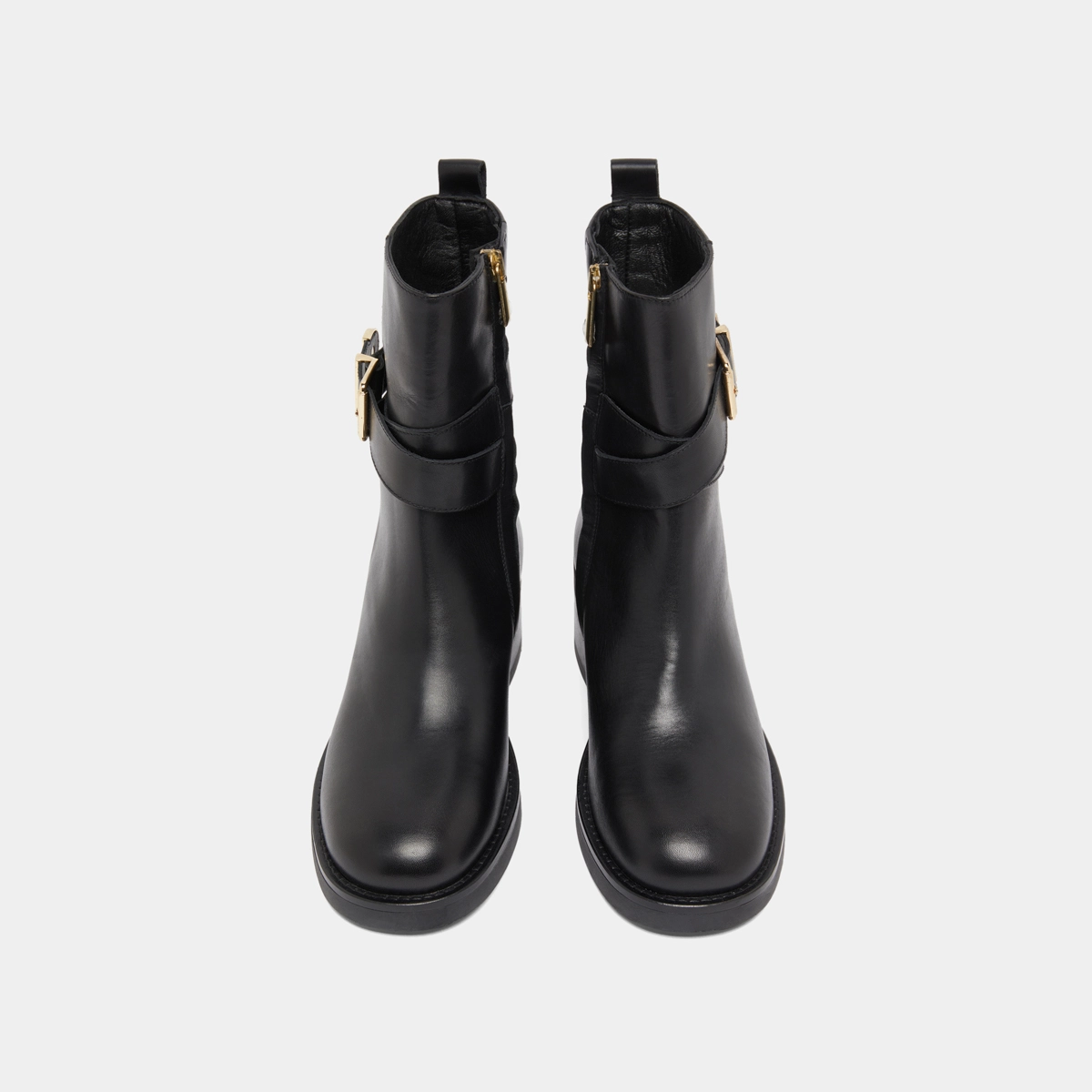 Buckle ankle boots in black leather | IMA