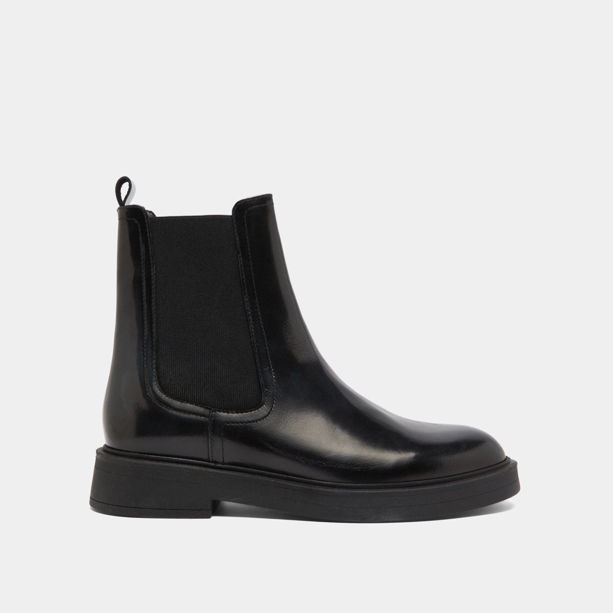 Lowboots with rounded toes in grey glazed leather | AGEN