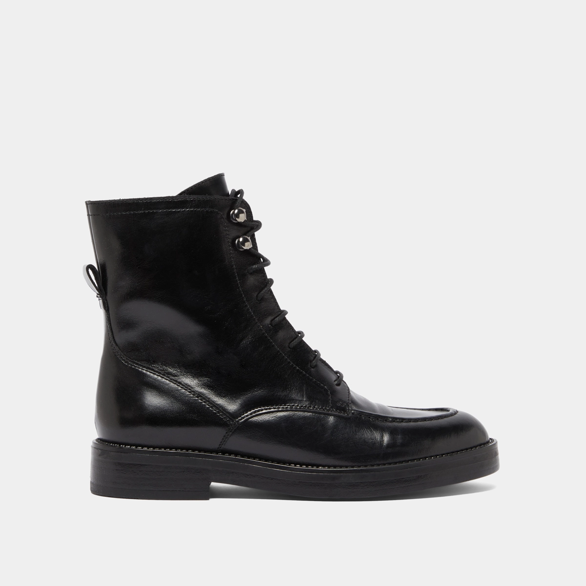 Lowboots with laces in black leather | ALIDA