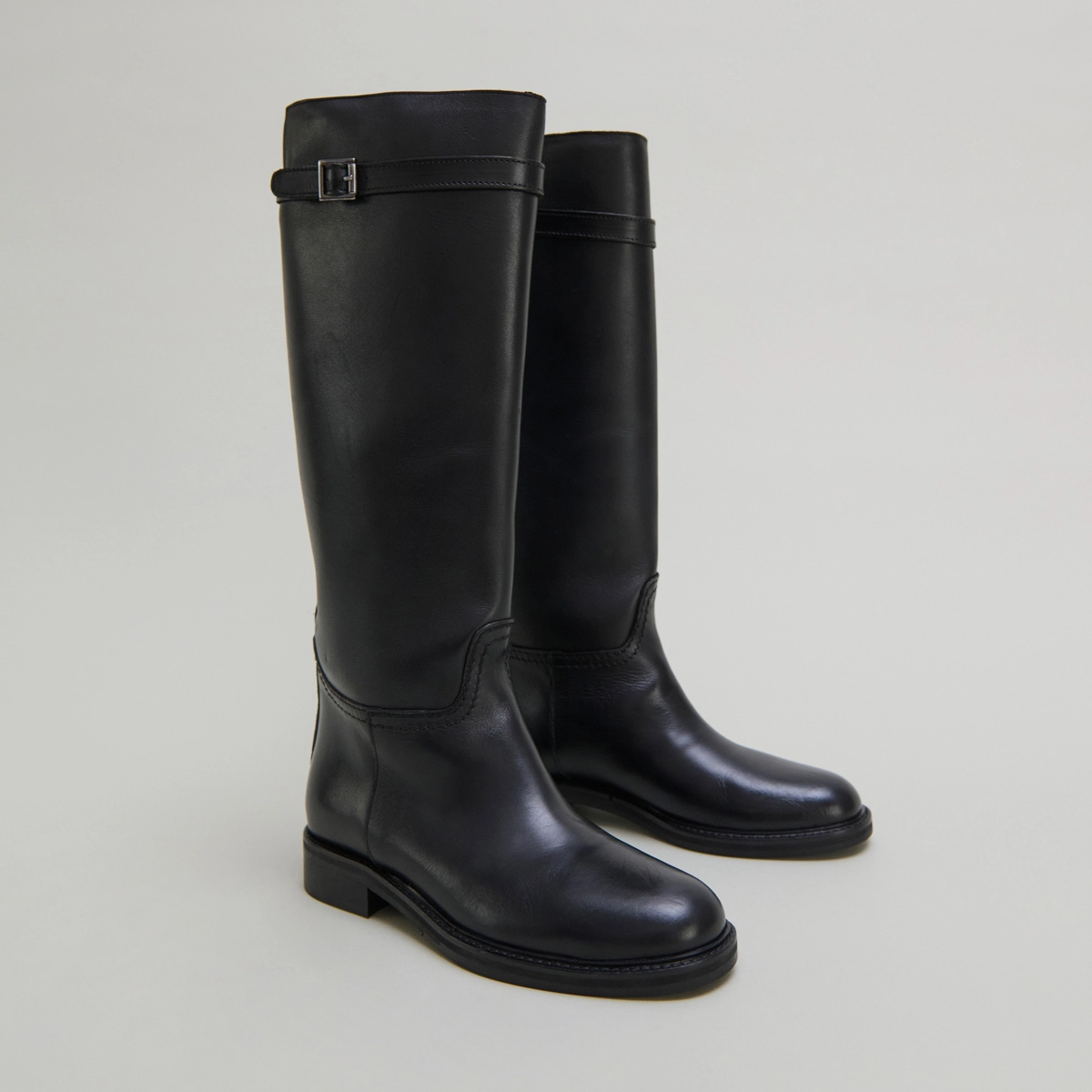 High boots in black leather | ROMANE