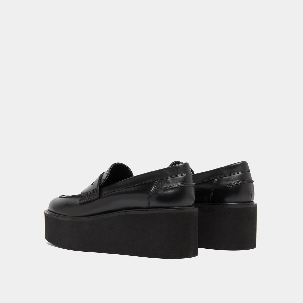 Wedge loafers in black leather | ANJA