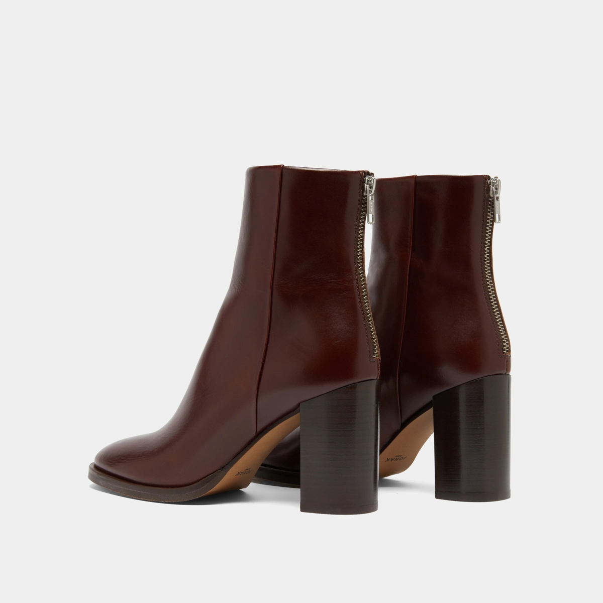 Ankle boots with heels in brown patinated leather | DEEP