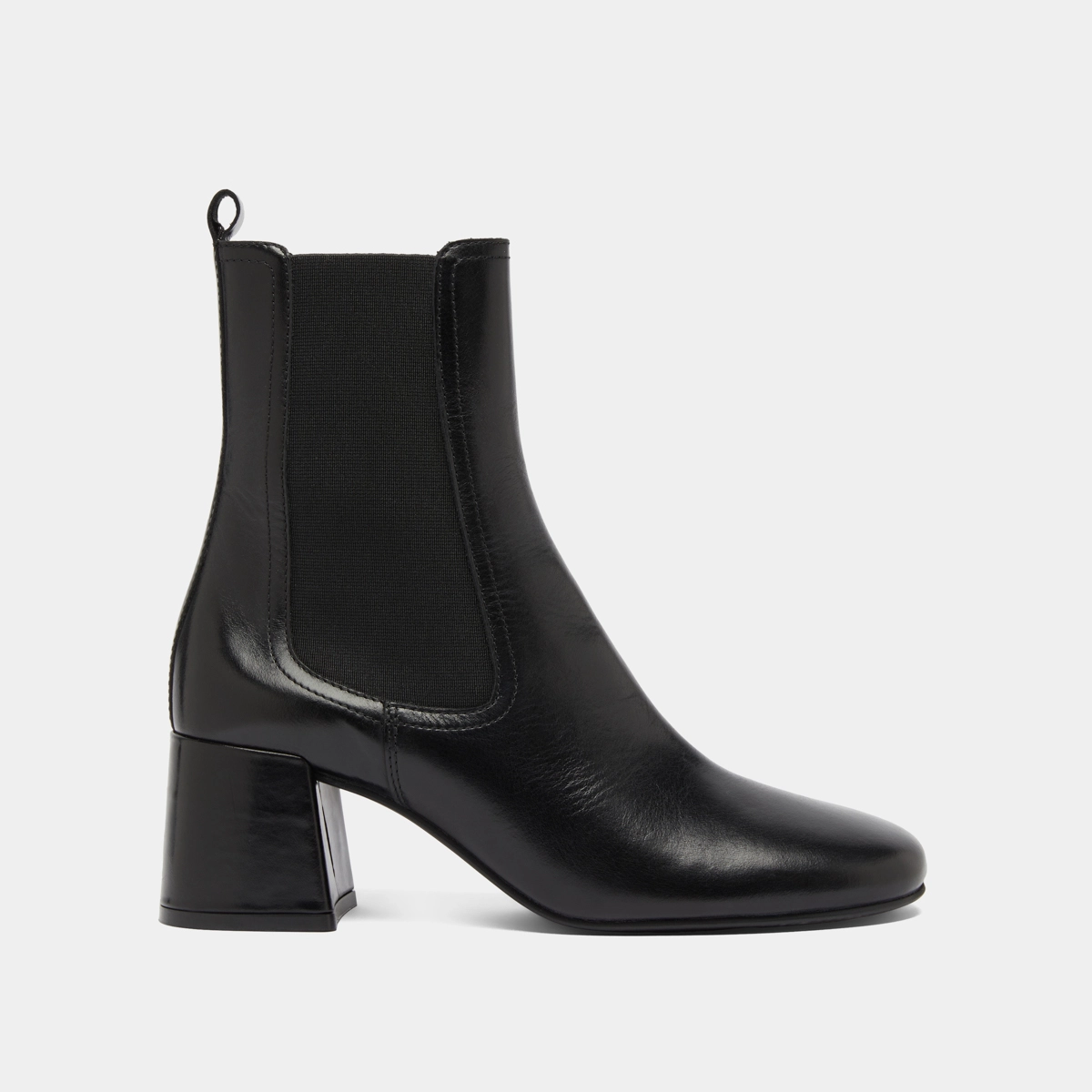 Ankle boots with heels and elastics in black leather | DENON