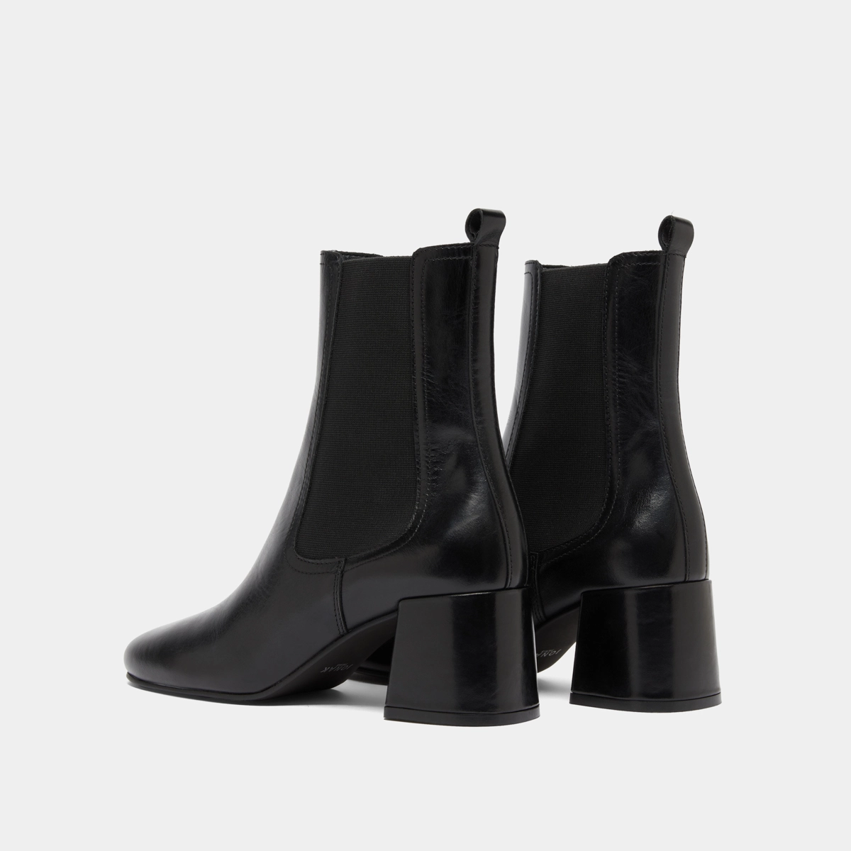 Ankle boots with heels and elastics in black leather | DENON