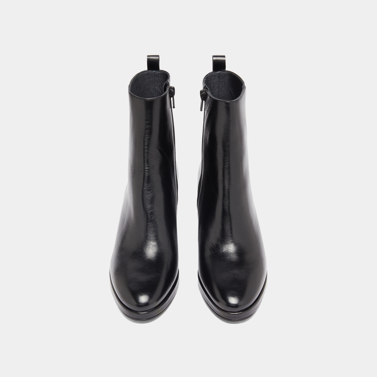 Ankle boots with heels in black leather | DIBRINA