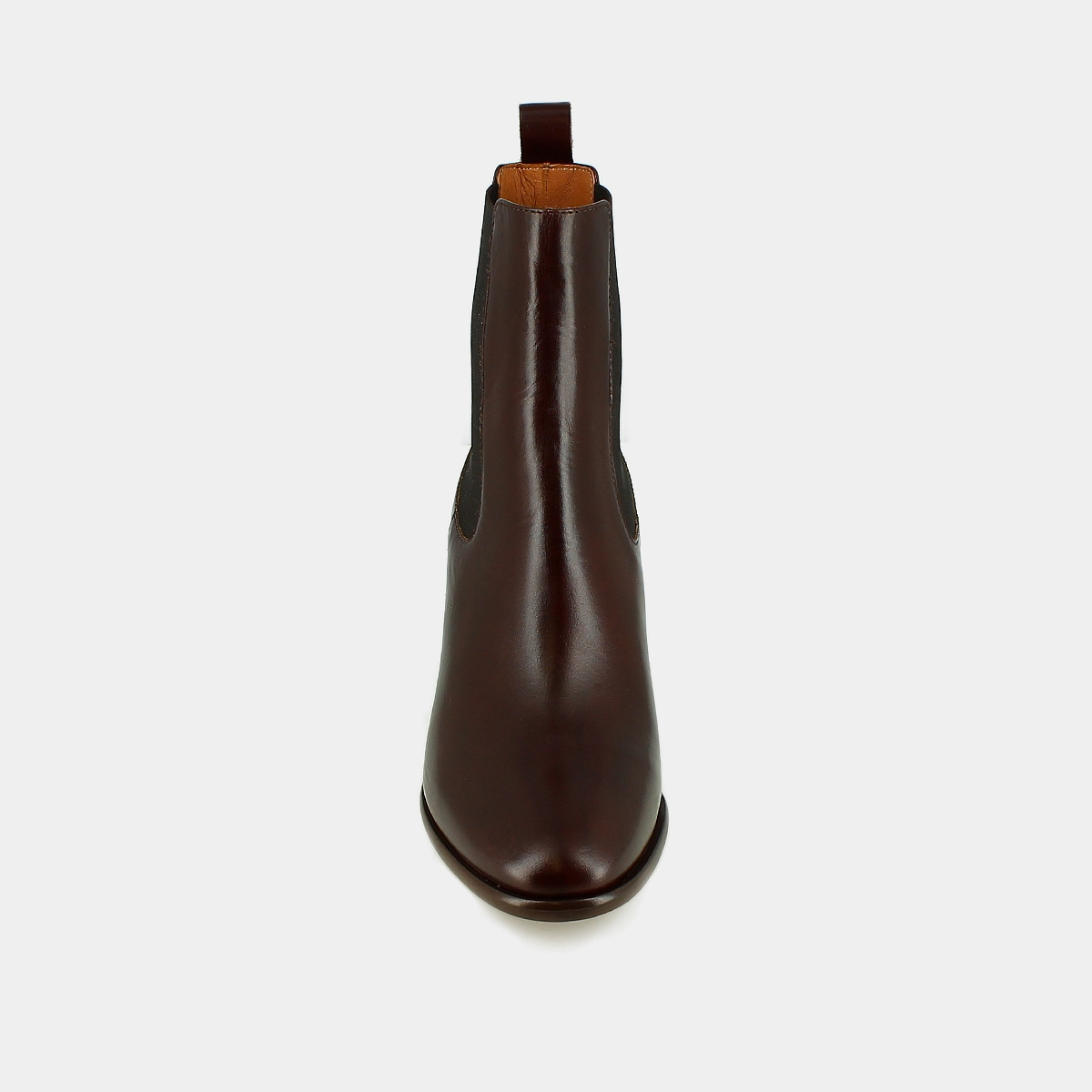 Ankle boots with heels and elastics in brown supple leather | DEVIN