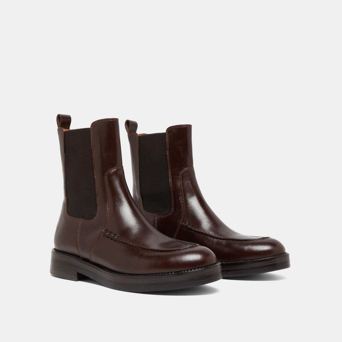 Lowboots with elastics in dark brown leather | ALLAN