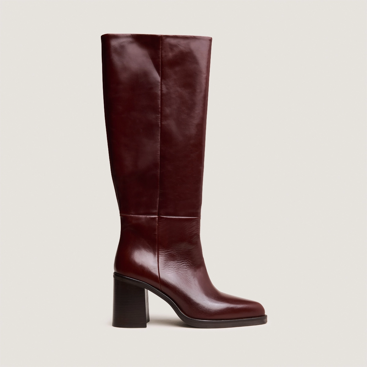 Boots with laminated heels in brown leather | DICKINSON