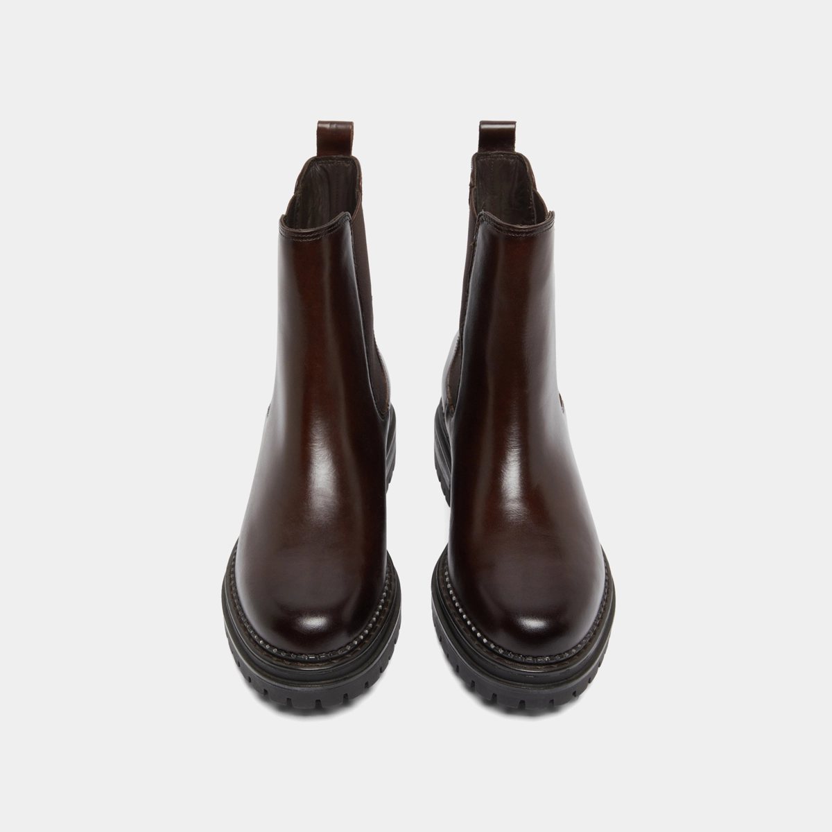 Low boots with notched and elastic soles in red-brown leather | ADALARD