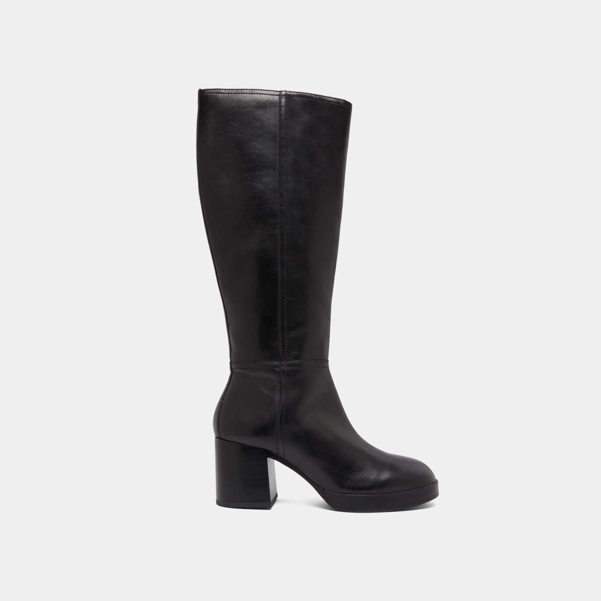 Heeled boots in black leather | ANELIA