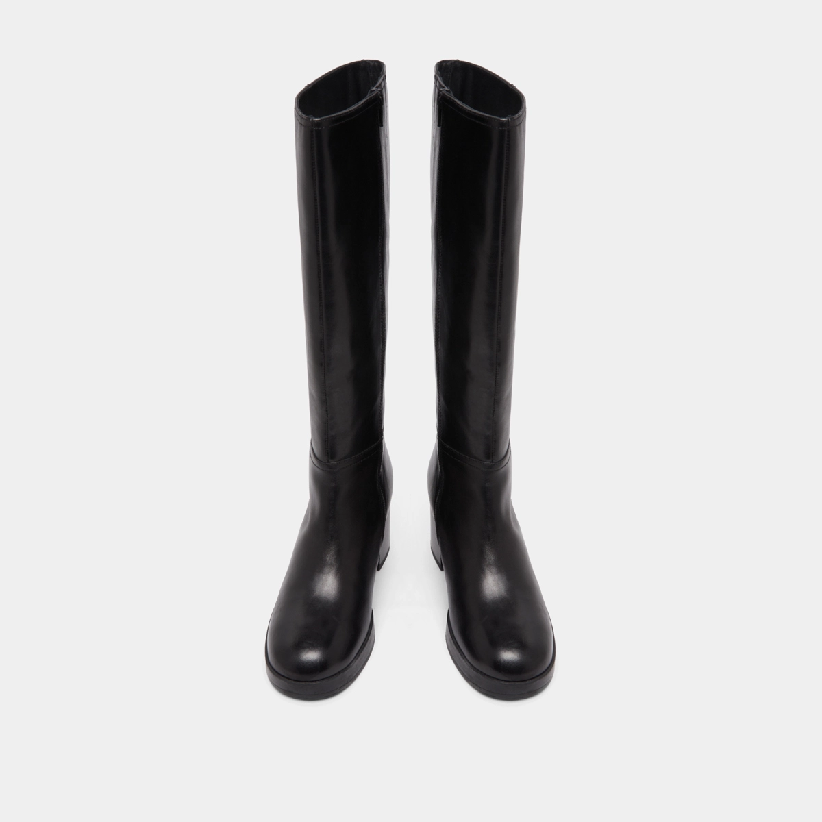 Heeled boots in black leather | ANELIA