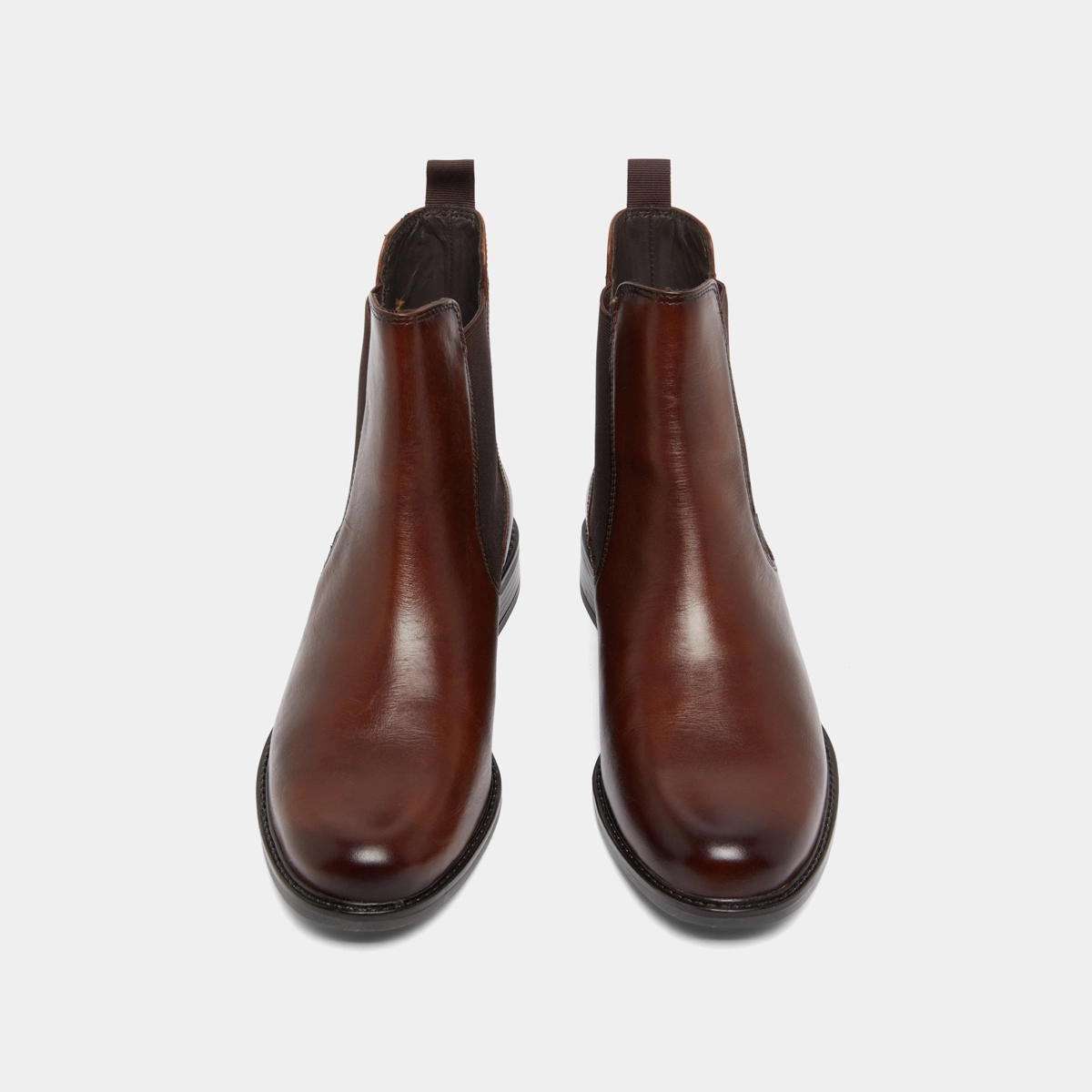 Lowboots with elastics and rounded toes in cognac leather | AUDRY