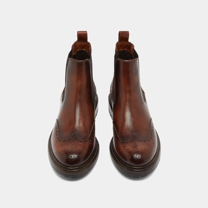 Lowboots with notched soles in cognac patinated leather | celia