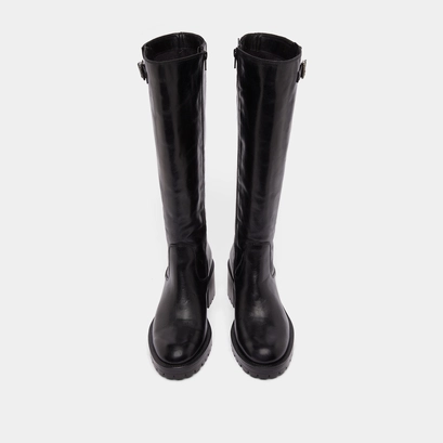 Boots with notched soles in black leather | cecilien