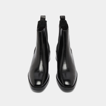 Lowboots with elastics in black leather | gabrielle