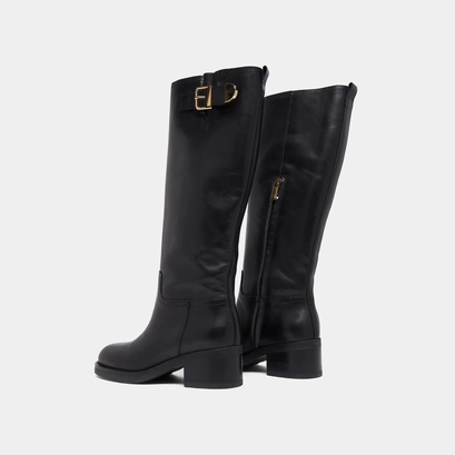 High boots with buckles in black leather | irena
