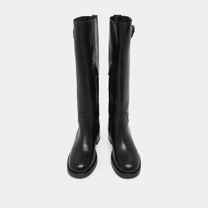 High boots with buckles in black leather | irena