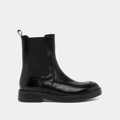 Lowboots with elastics in black leather | allan