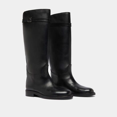 High boots in black leather | romane