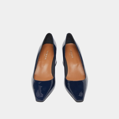 Heeled pumps in blue patent | dulina