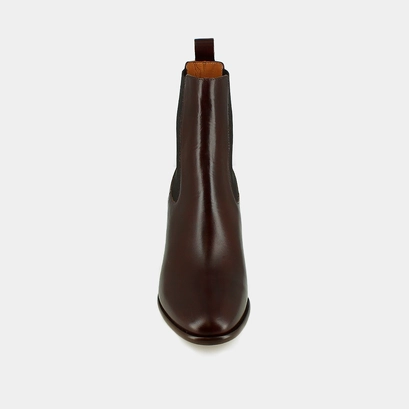 Ankle boots with heels and elastics in brown supple leather | devin