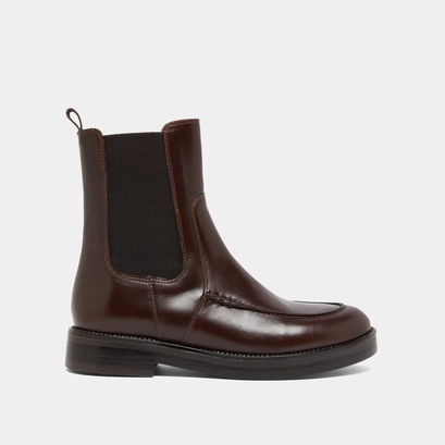 Lowboots with elastics in dark brown leather | allan
