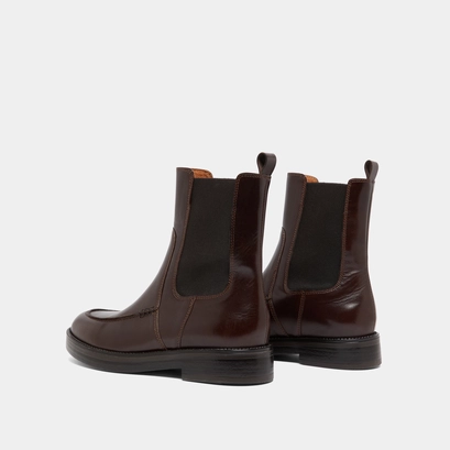 Lowboots with elastics in dark brown leather | allan