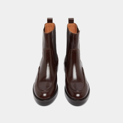 Lowboots with elastics in dark brown leather | allan