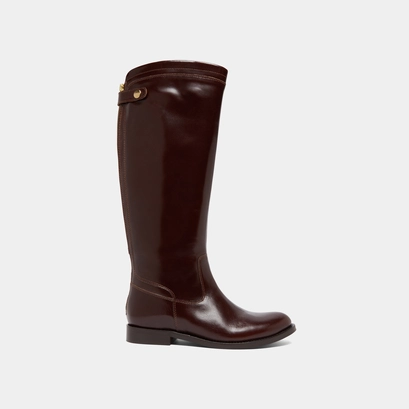 Boots with back zips in brown leather | auros