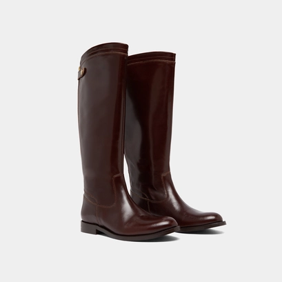 Boots with back zips in brown leather | auros