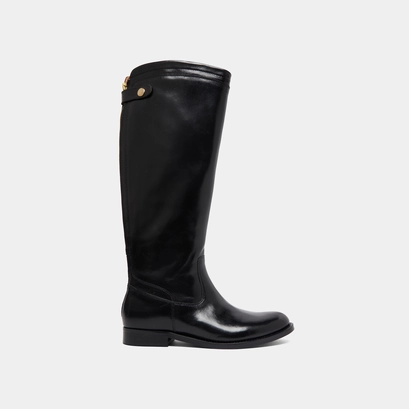 Boots with back zips in black leather | auros
