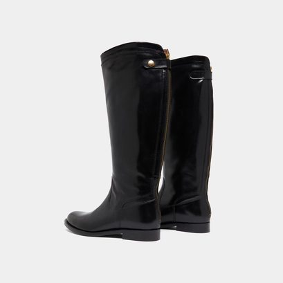 Boots with back zips in black leather | auros