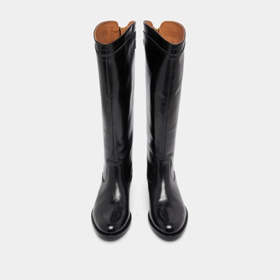 Boots with back zips in black leather | auros