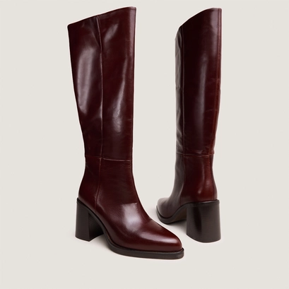 Boots with laminated heels in brown leather | dickinson