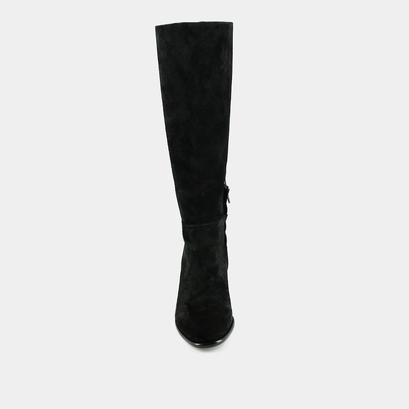 Heeled boots with rounded toes black