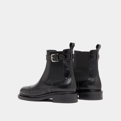 Lowboots with buckles in black leather | douby