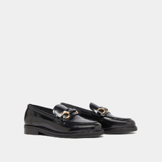 Loafers with gold bits black