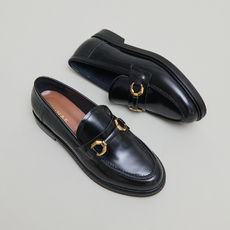 Loafers with gold bits black
