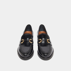 Loafers with gold bits black