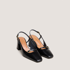 Heeled slingbacks black