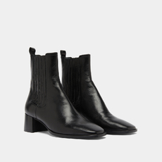 Gathered ankle boots black