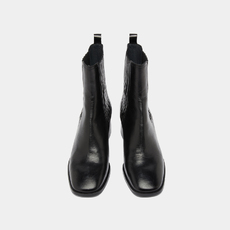 Gathered ankle boots black