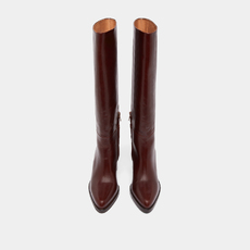 Boots with laminated heels brown